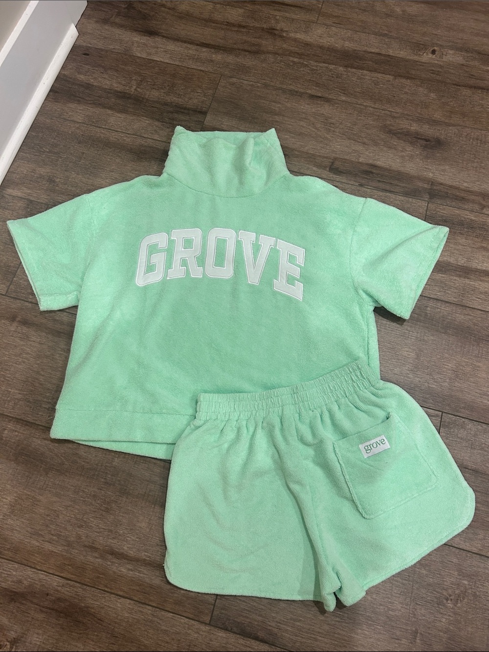 GROVE the Brand Mint Green Short Sleeve  Set These Three